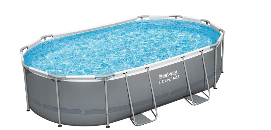 Bestway Steel Pro MAX 16' x 10' x 42" Above Ground Pool, Oval Metal Frame Outdoor Swimming Pool